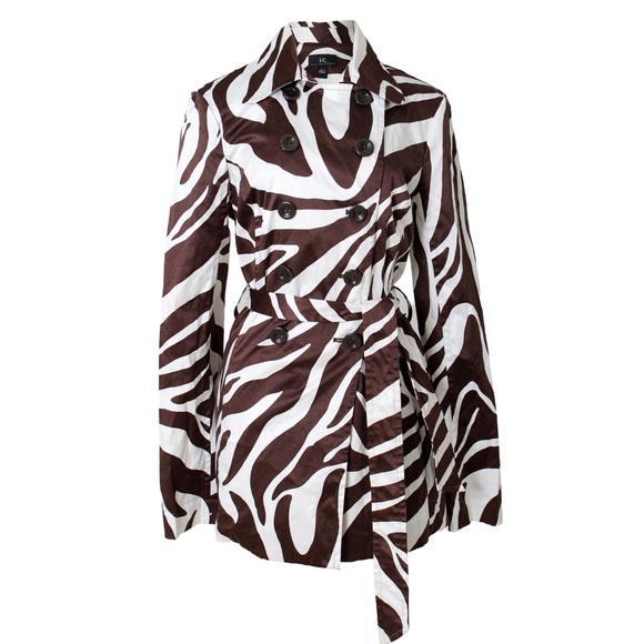 Iz Byer Jackets & Blazers - iz Byer California Vintage Brown and White Animal Print Coat L